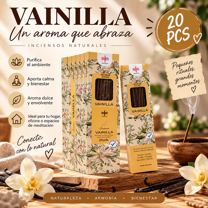 INCIENSO AROMA VAINILLA 20 STICKS  1