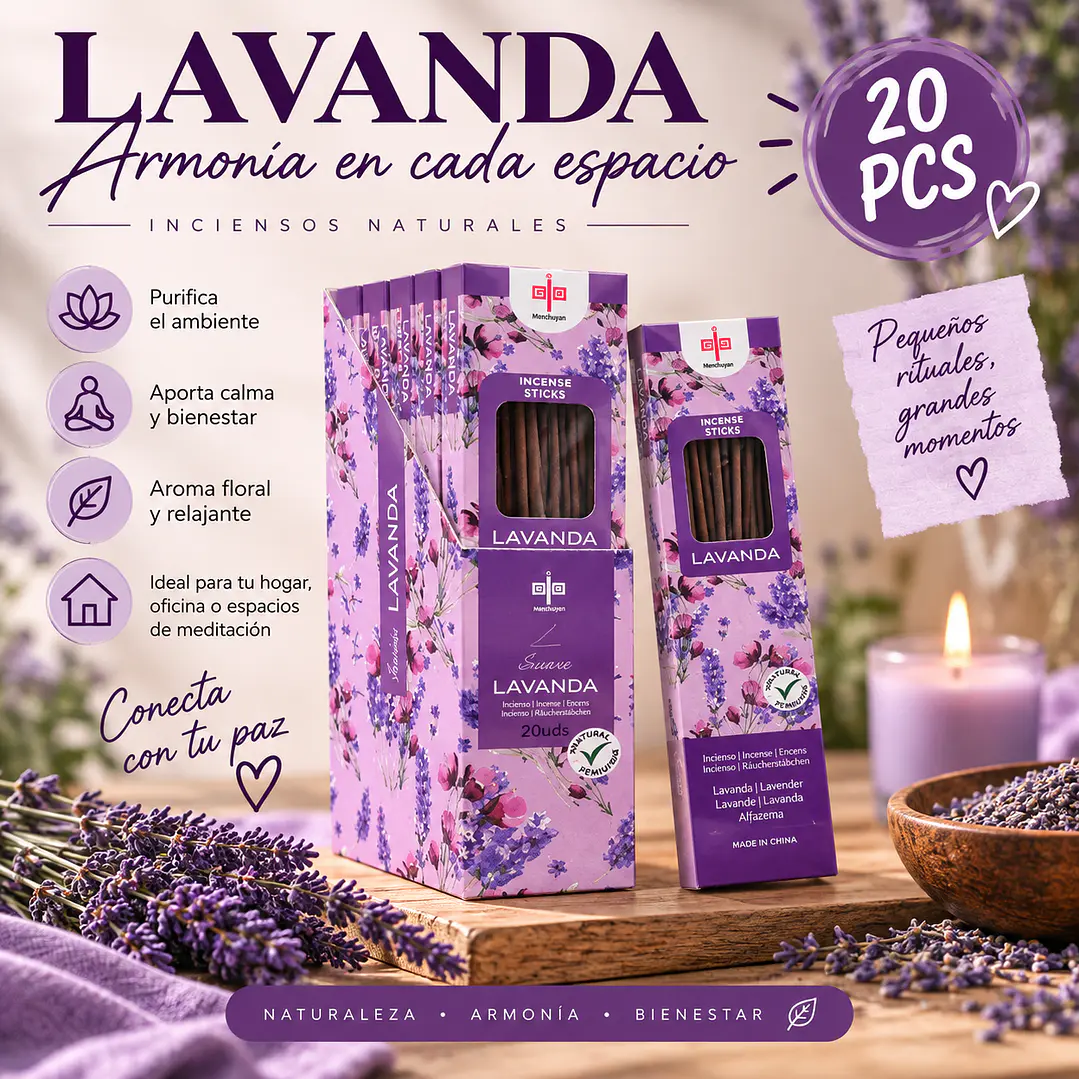 INCIENSO AROMA LAVANDA 20 STICKS  1