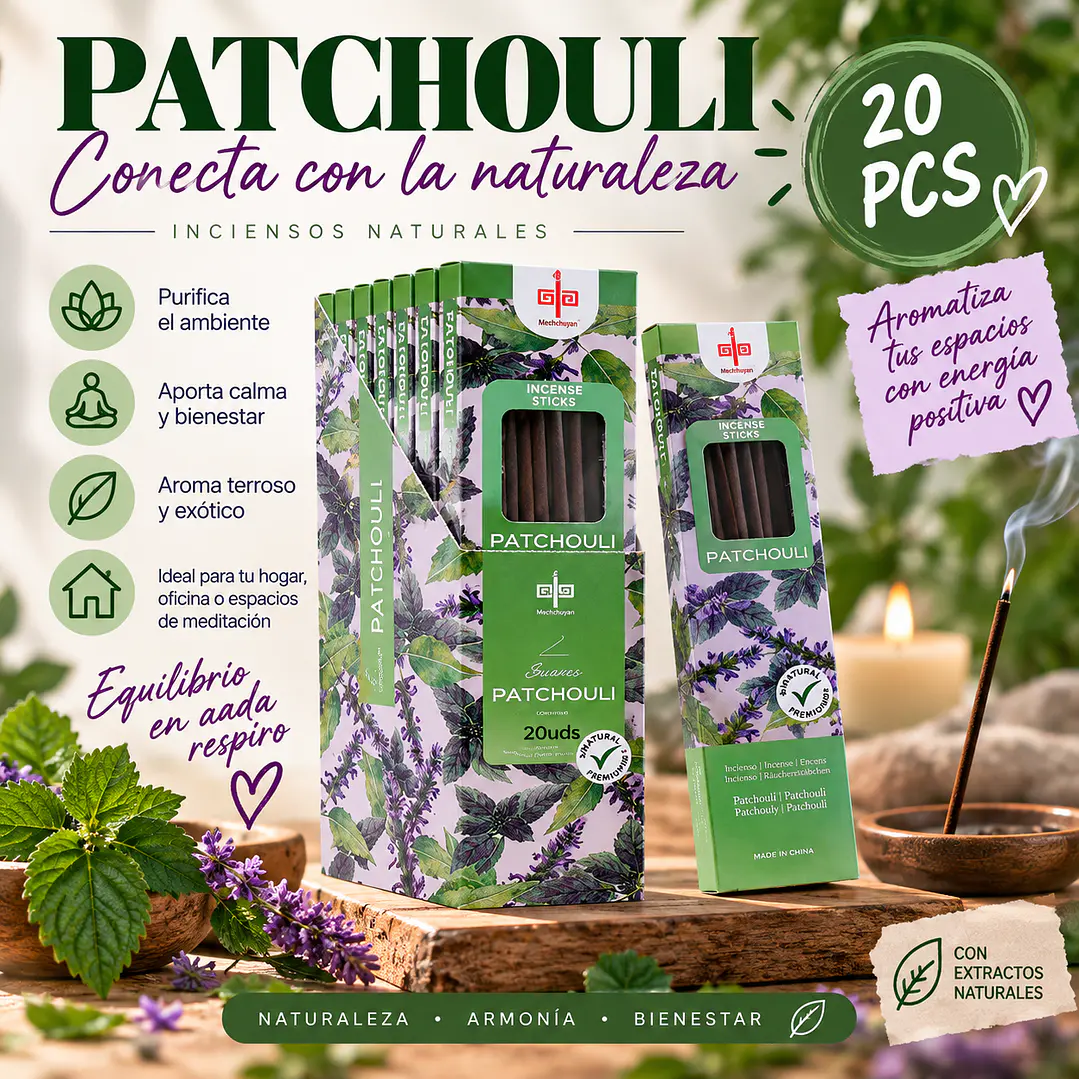 INCIENSO AROMA PATCHOULI 20 STICKS  1