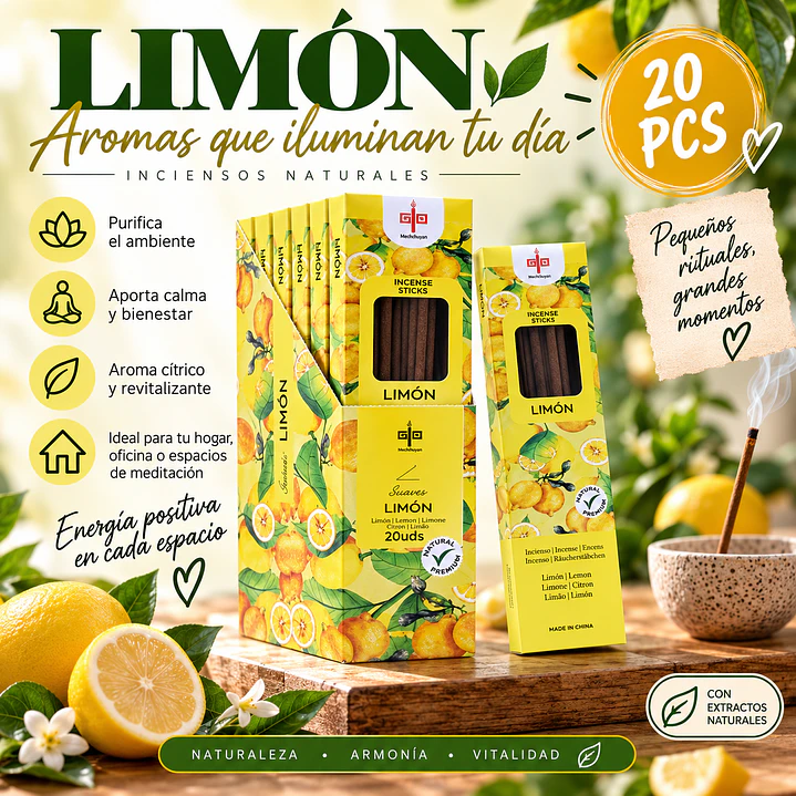 INCIENSO AROMA LIMON 20 STICKS  1