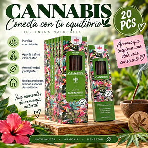 INCIENSO AROMA CANNABIS 20 STICKS 