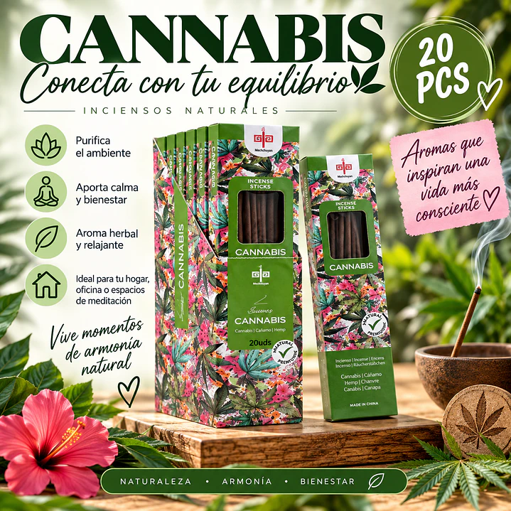 INCIENSO AROMA CANNABIS 20 STICKS  1