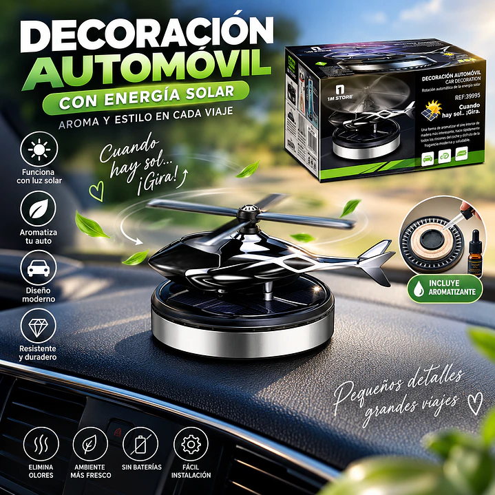 AMBIENTADOR SOLAR HELICÓPTERO AUTOMÁTICO PARA AUTO DECORACIÓN 1