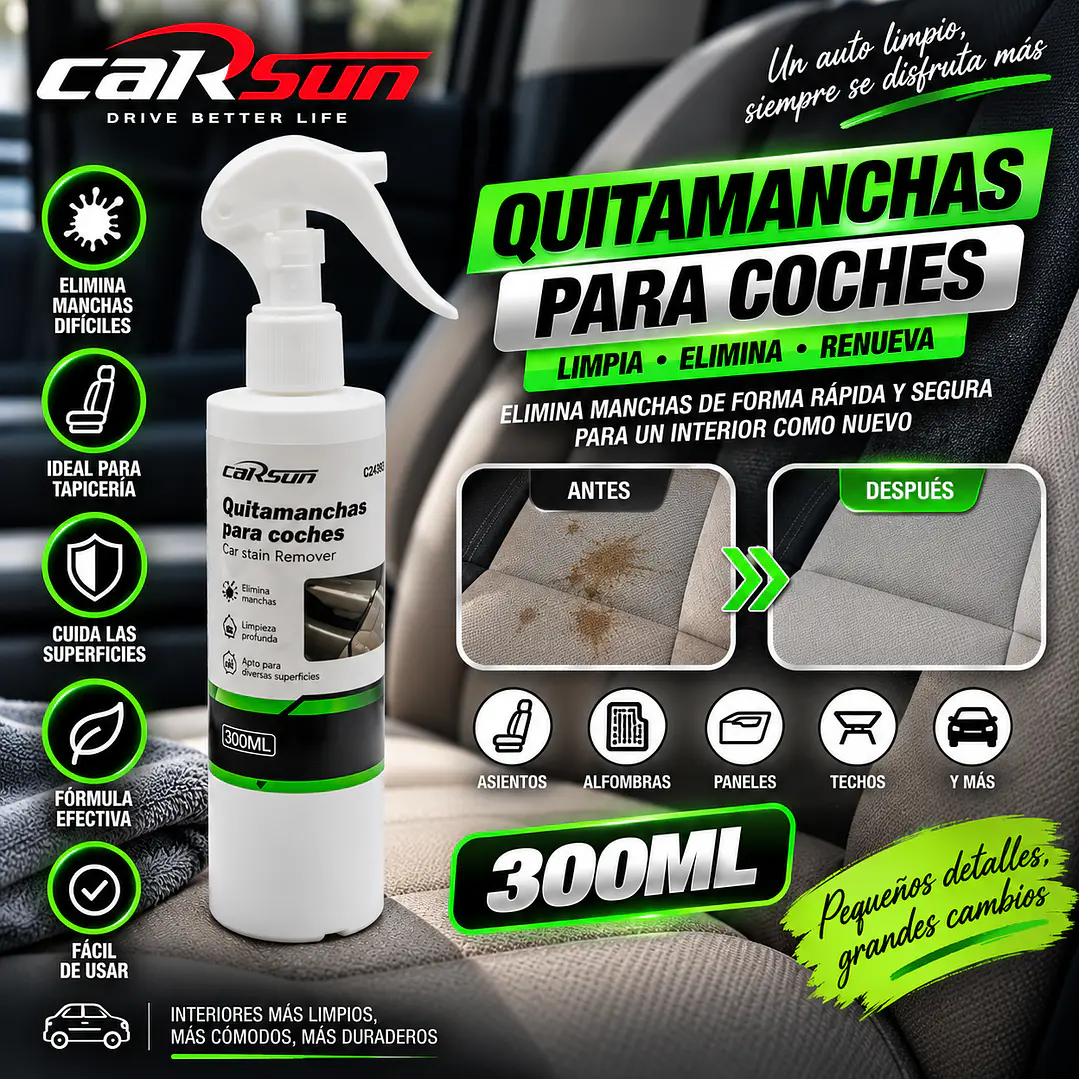 QUITAMANCHAS PARA COCHES 300ML 1