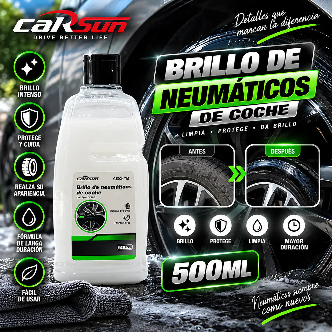 BRILLO DE NEUMÁTICOS DE COCHE 500ML 1