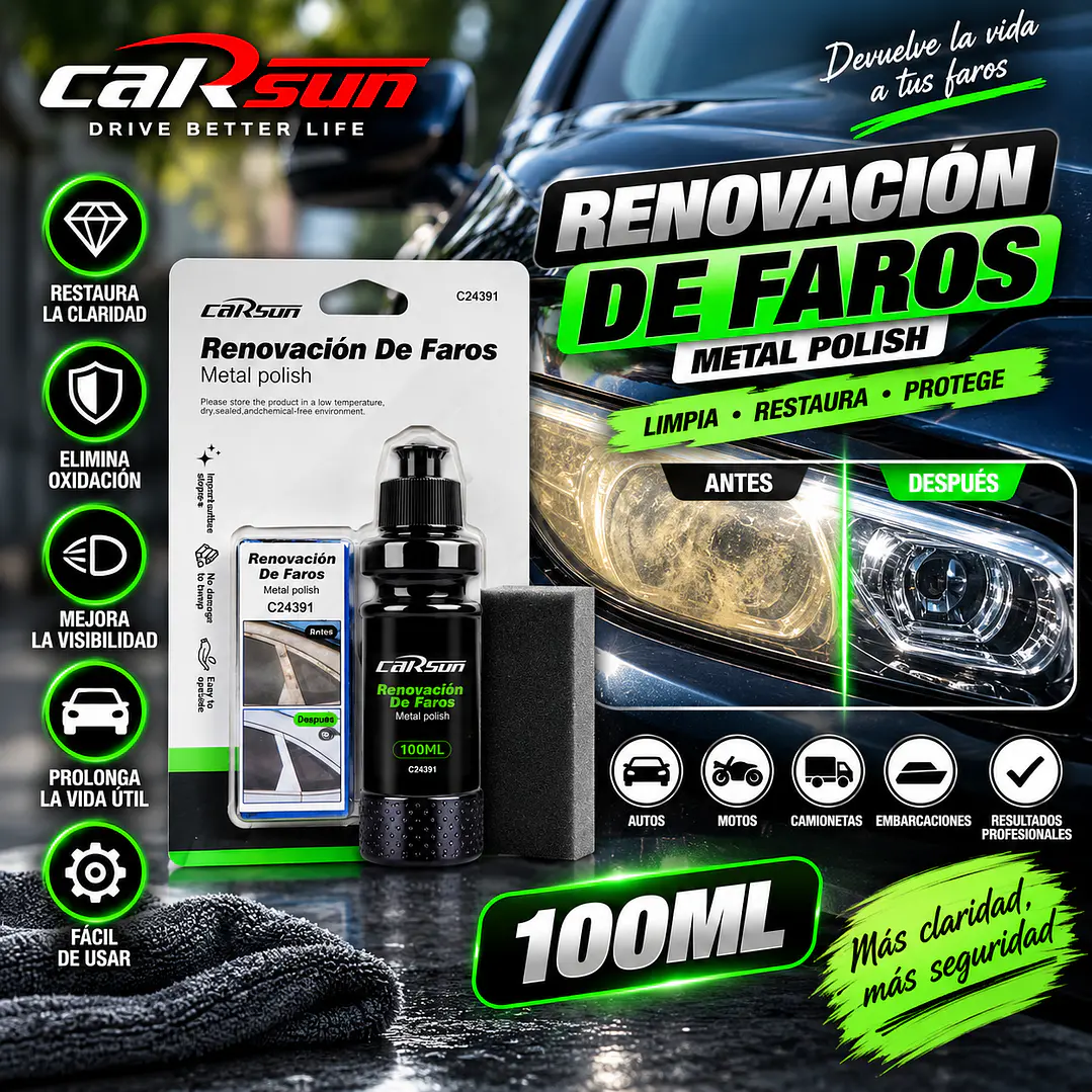 RENOVACIÓN DE FAROS METAL POLISH 100ML 1