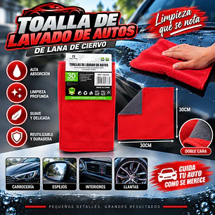 TOALLA DE LAVADO DE AUTOS 30X30CM 
