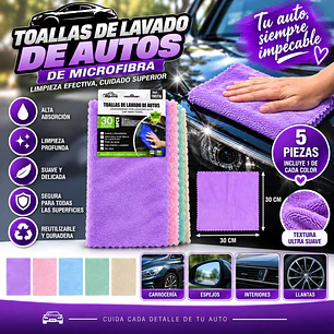 TOALLAS DE LAVADO DE AUTOS 5PCS