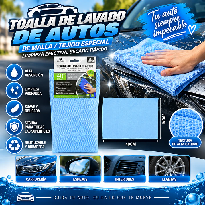 TOALLA DE LAVADO DE AUTO 30X40CM 1