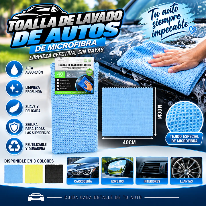 TOALLA DE LAVADO DE AUTO 40X40CM 1