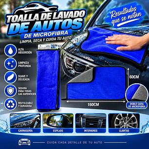 TOALLA DE LAVADO DE AUTO 60 X 160CM