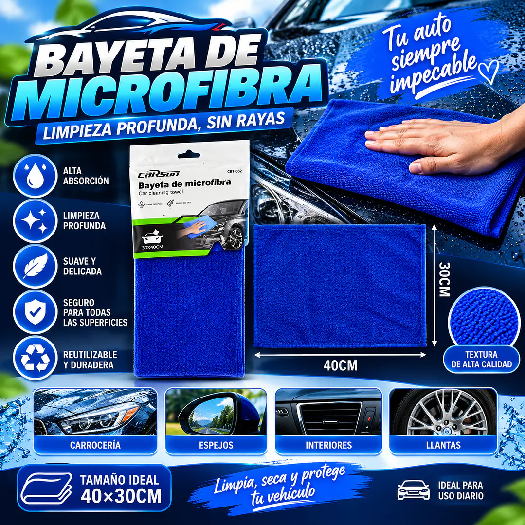 BAYETA DE MICROFIBRA 30 X 40 CM 1