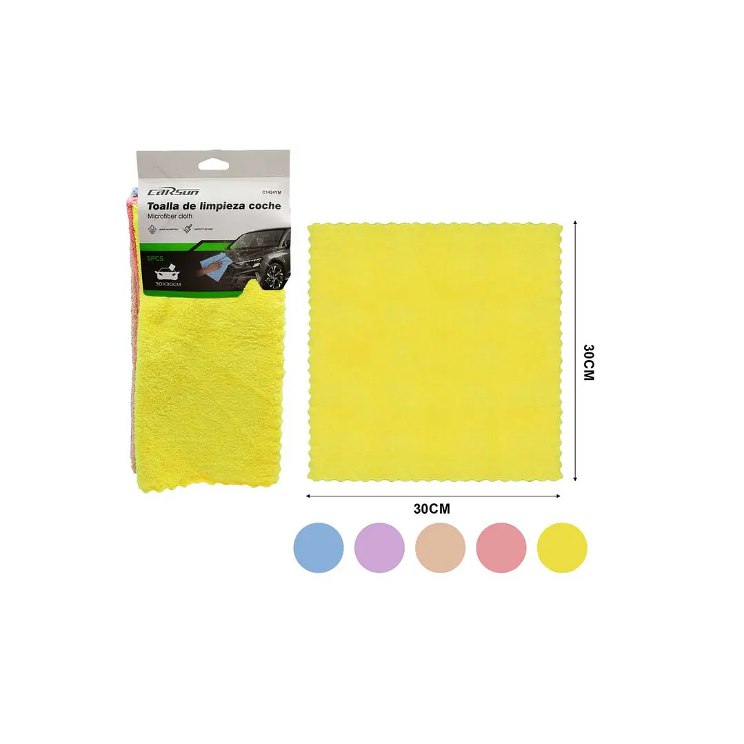 TOALLAS DE LIMPIEZA COCHE 5PCS 30 X 30CM 2