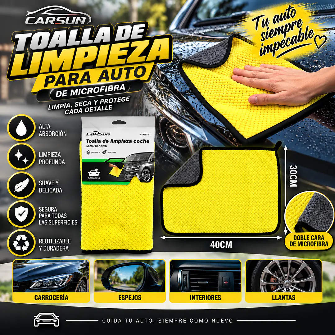 TOALLA DE LIMPIEZA COCHE 30 X 40 CM 1