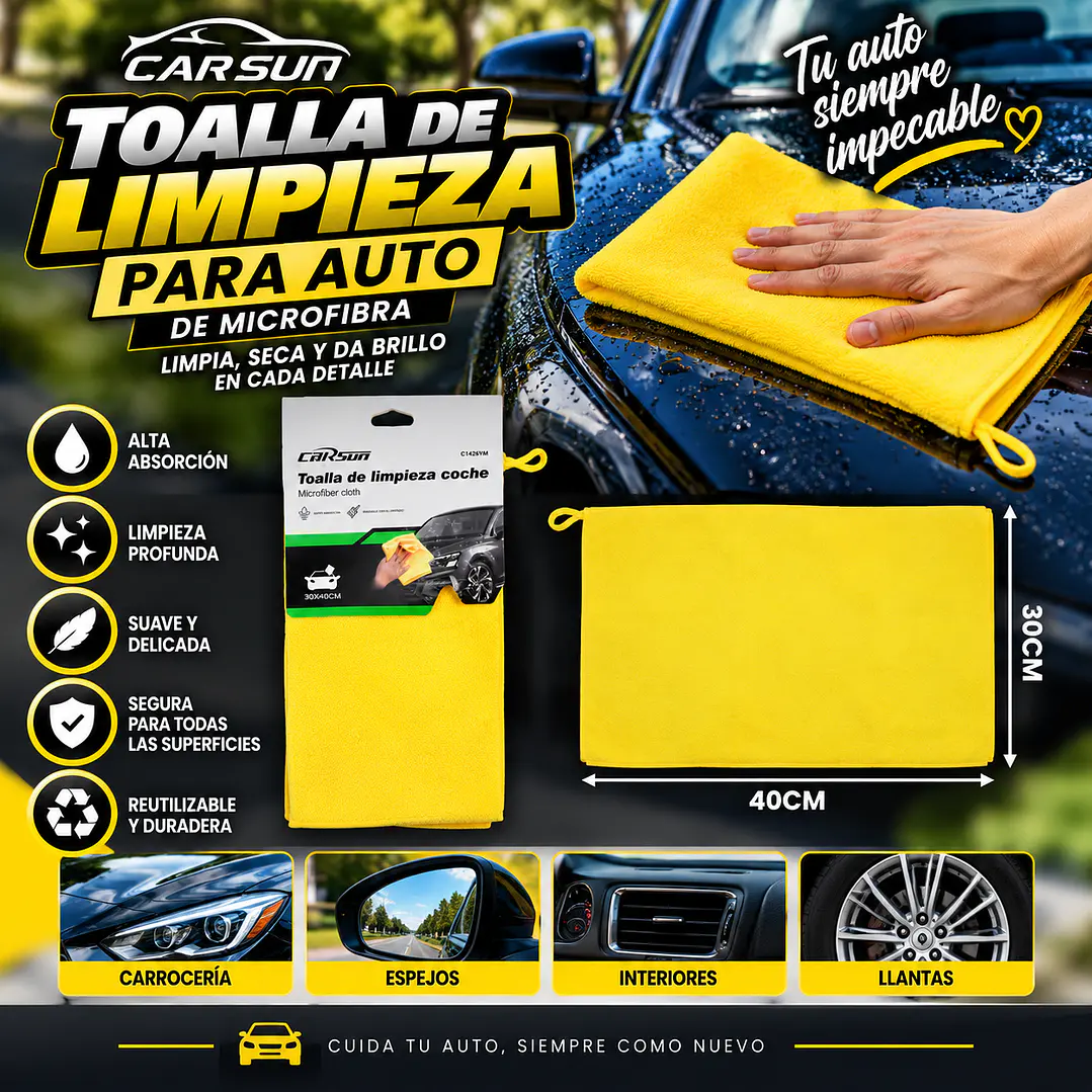 TOALLA DE LIMPIEZA COCHE 30 X 40 CM 1