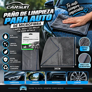 PAÑO PARA LIMPIAR EL COCHE 30 X 30 CM