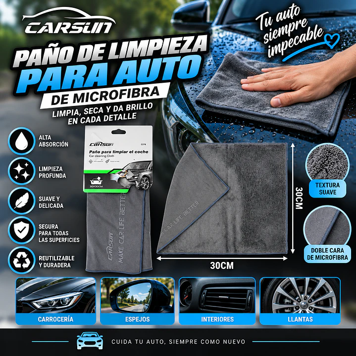 PAÑO PARA LIMPIAR EL COCHE 30 X 30 CM 1