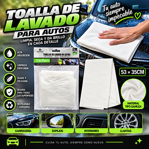 TOALLA DE LAVADO DE AUTO 35 X 53 CM