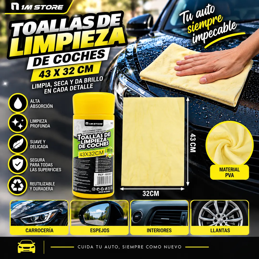 TOALLA DE LIMPIEZA DE COCHE 1PC 32 X 43 CM 1