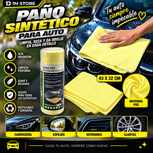 PAÑO SINTÉTICO PARA AUTO 1PC 43 X 66 CM