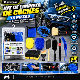 KIT DE LIMPIEZA DE COCHES 15PCS