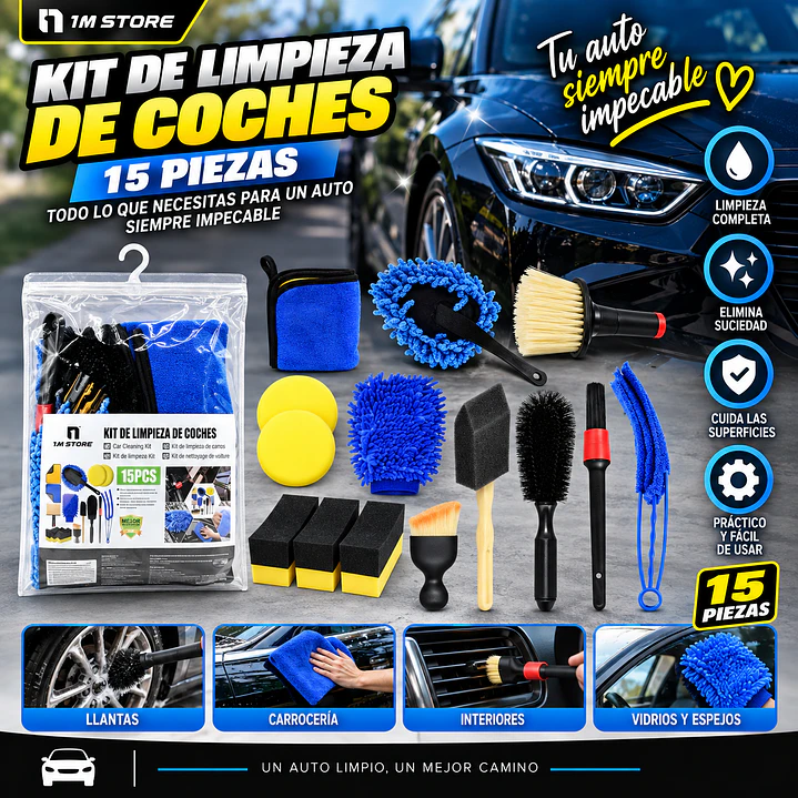 KIT DE LIMPIEZA DE COCHES 15PCS 1