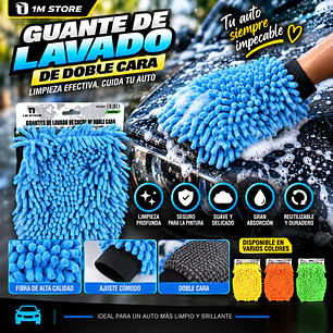 GUANTES DE LAVADO DE COCHE DE DOBLE CARA