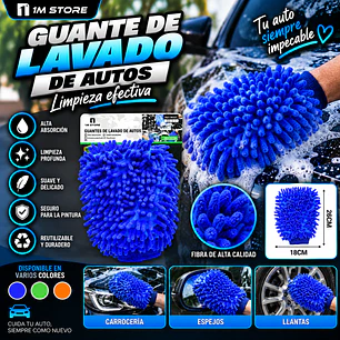 GUANTE DE LAVADO DE AUTO 18 X 26 CM 50GR