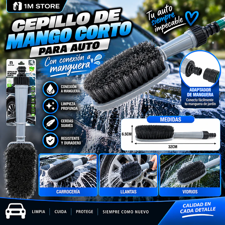 CEPILLO DE MANGO CORTO PARA COCHE  1