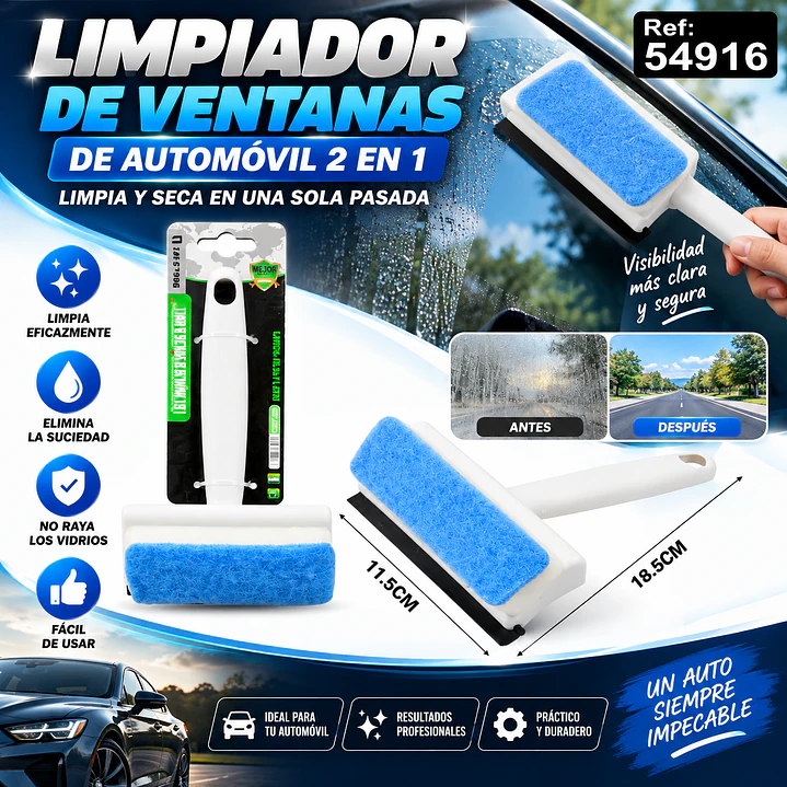 LIMPIADOR DE VENTANAS PARA AUTO 2 EN 1 1