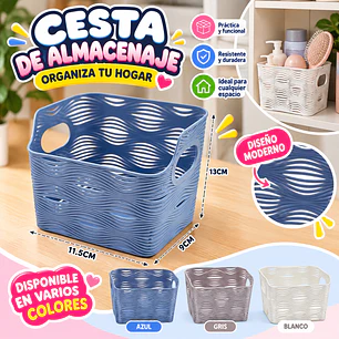 CESTA ORGANIZADORA DE PLASTICO 11.5CM