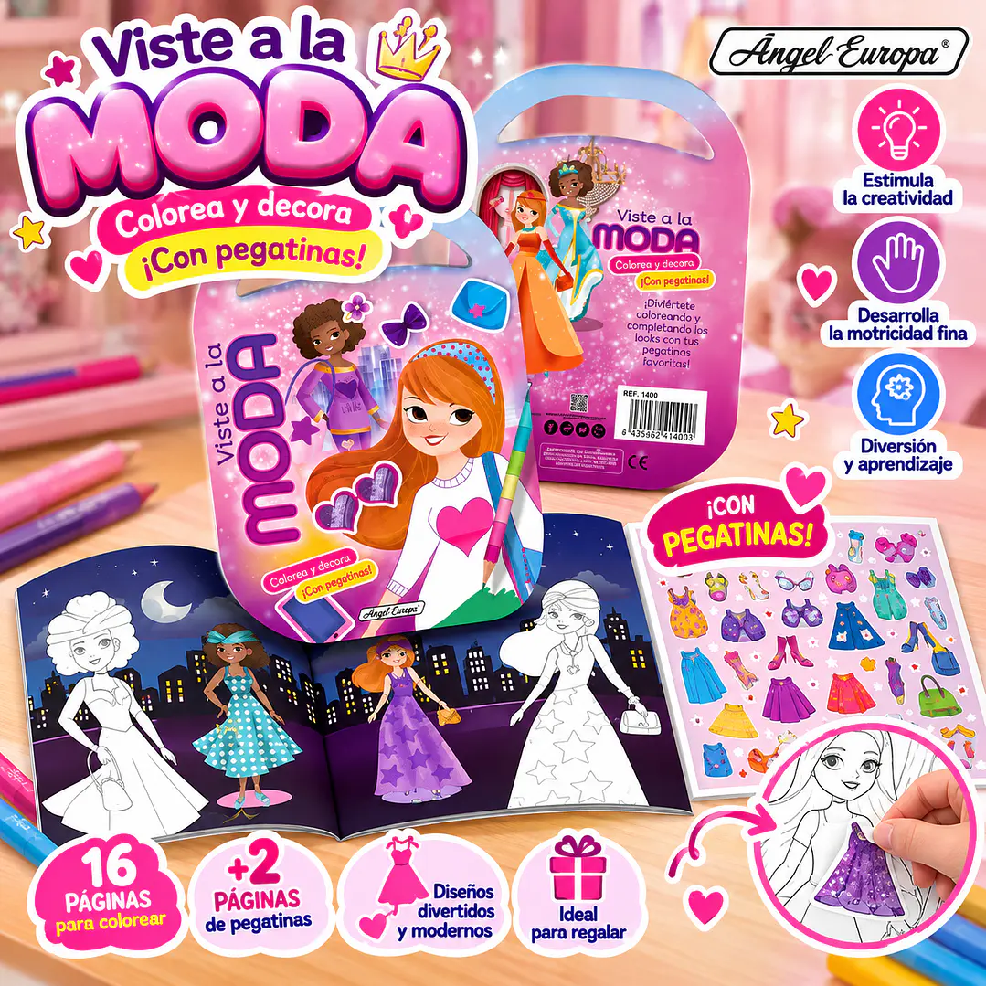 VISTE A LA MODA LIBRO PARA COLOREAR Y DECORAR 1