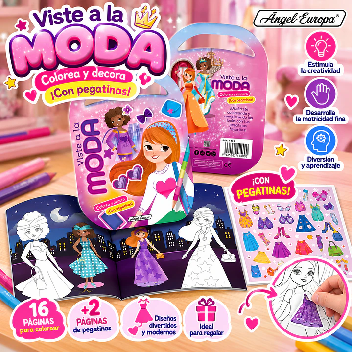 VISTE A LA MODA LIBRO PARA COLOREAR Y DECORAR 1