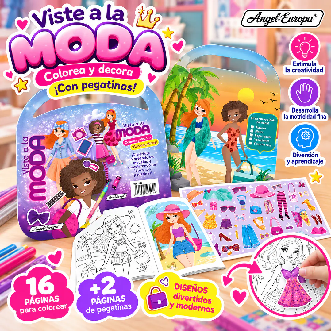 VISTE A LA MODA LIBRO PARA COLOREAR Y DECORAR 1