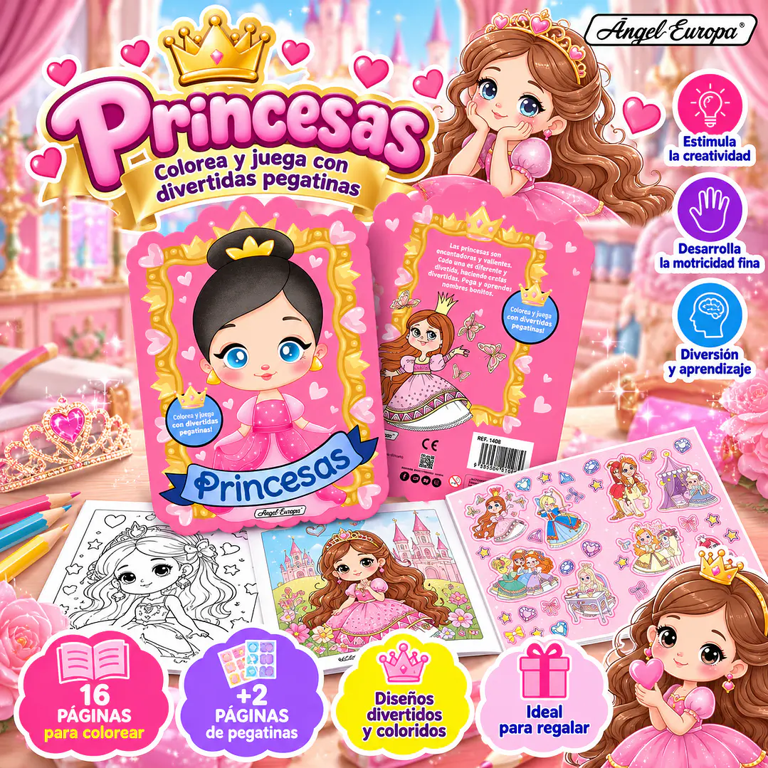 LIBRO DE PRINCESAS PARA COLOREAR Y JUGAR 1