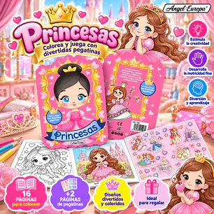 LIBRO DE PRINCESAS PARA COLOREAR Y JUGAR