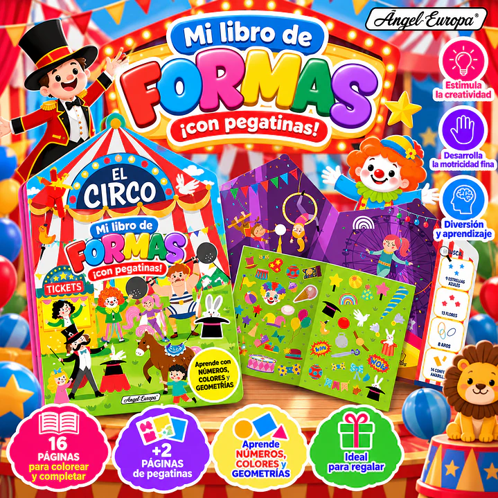  LIBRO DE ACTIVIDADES EL CIRCO - FORMAS CON PEGATINAS 1