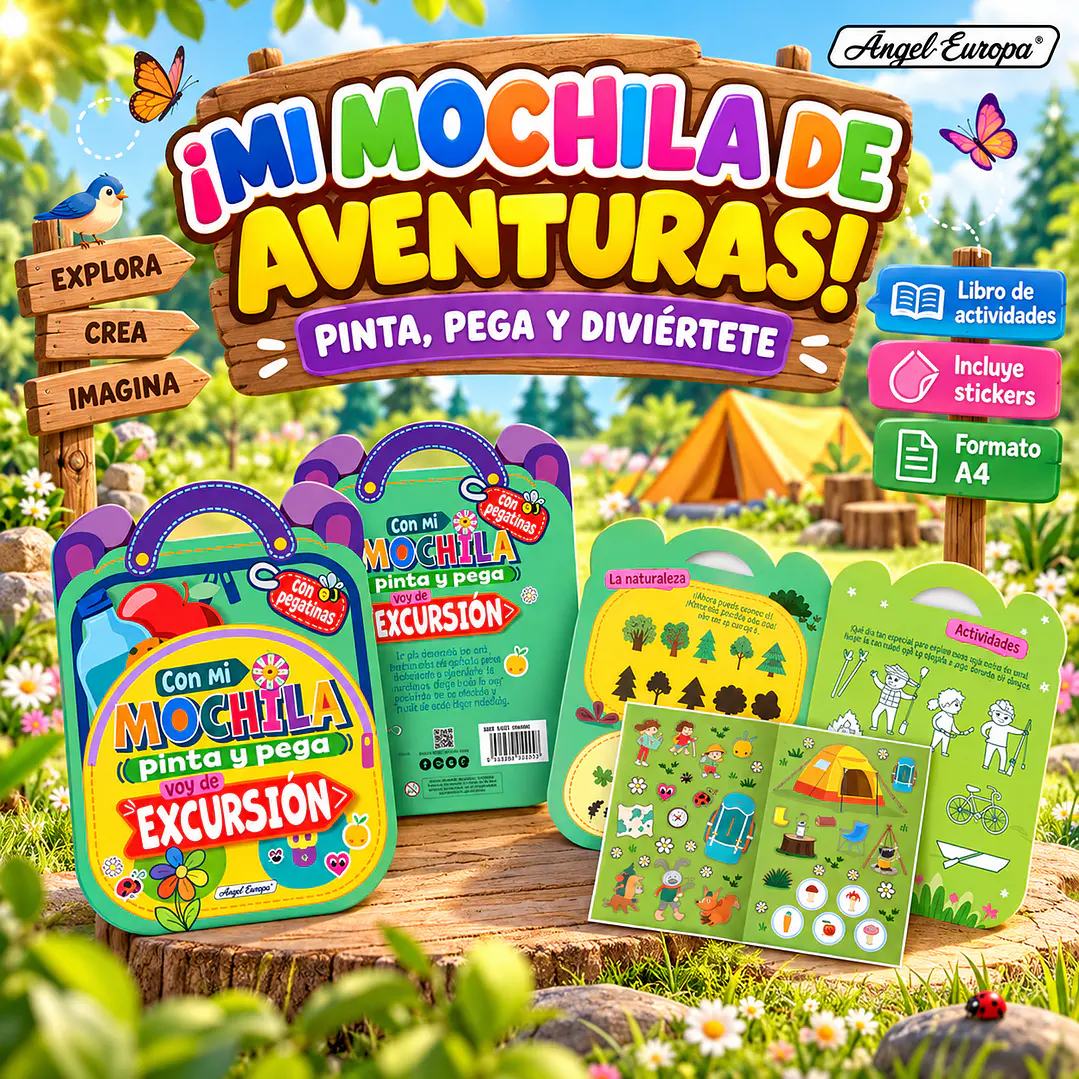 LIBRO ¡CON MI MOCHILA, PINTO Y PEGO: VOY DE EXCURSIÓN! 1