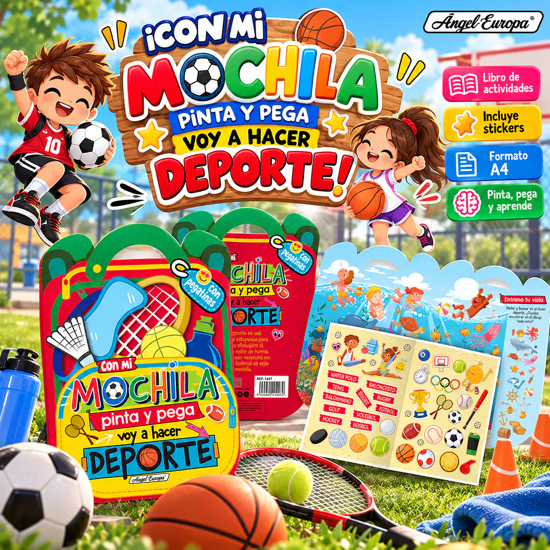  LIBRO ¡CON MI MOCHILA, PINTO Y PEGO: VOY A HACER DEPORTE! 1