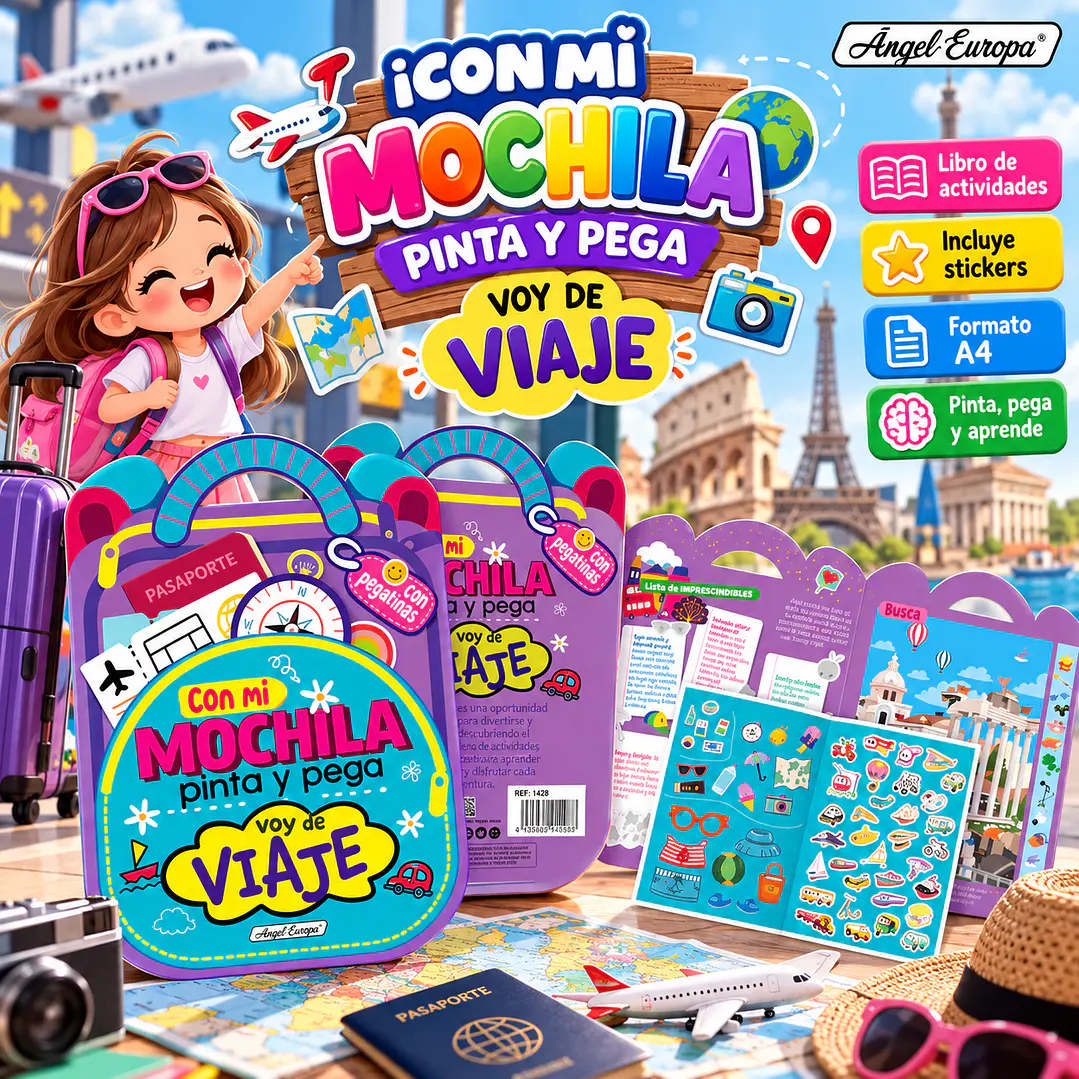 LIBRO ¡CON MI MOCHILA, PINTO Y PEGO: VOY DE VIAJE!  1