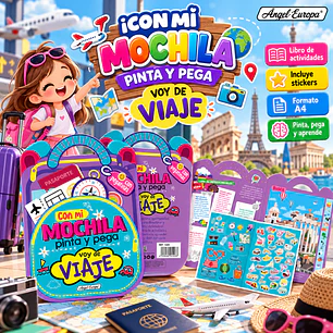 LIBRO ¡CON MI MOCHILA, PINTO Y PEGO: VOY DE VIAJE! 
