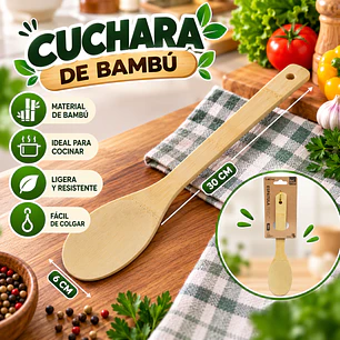 CUCHARA DE BAMBÚ NATURAL DE 30 CM
