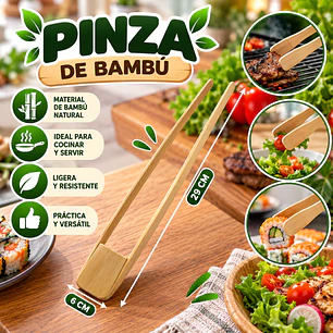 PINZA DE BAMBÚ NATURAL DE 29 CM