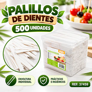 PALILLOS DE DIENTES CON ENVOLTURA INDIVIDUAL – 500 UNIDADES