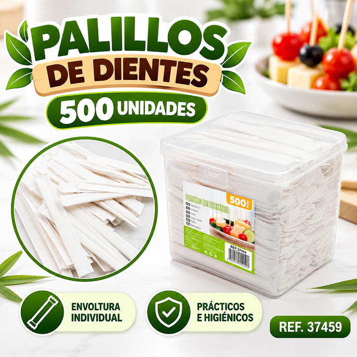 PALILLOS DE DIENTES CON ENVOLTURA INDIVIDUAL – 500 UNIDADES 1
