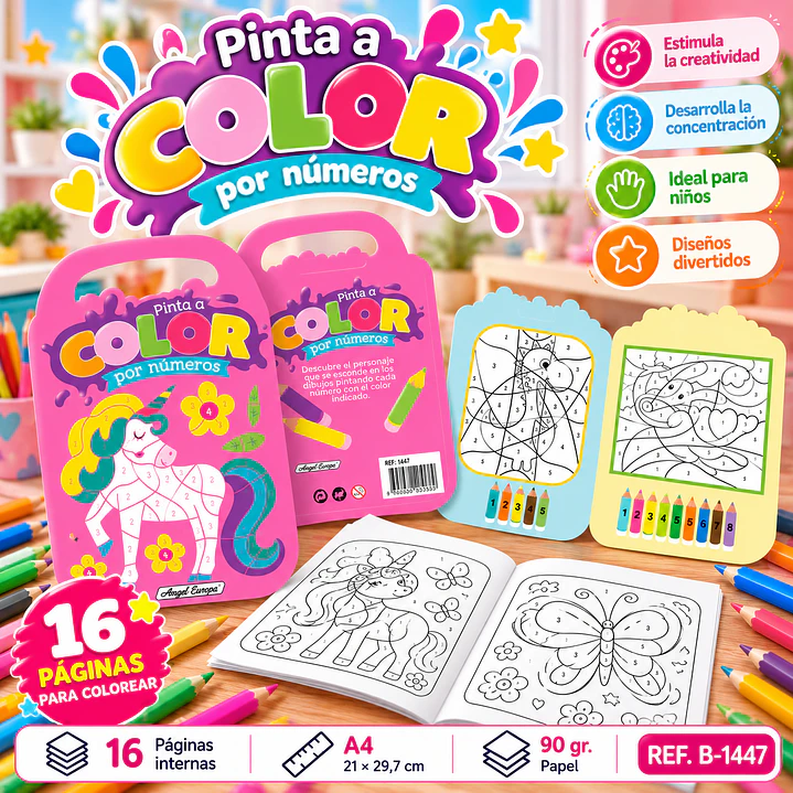LIBRO PARA COLOREAR POR NÚMEROS  1