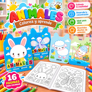 LIBRO PARA COLOREAR Y APRENDER – ANIMALES