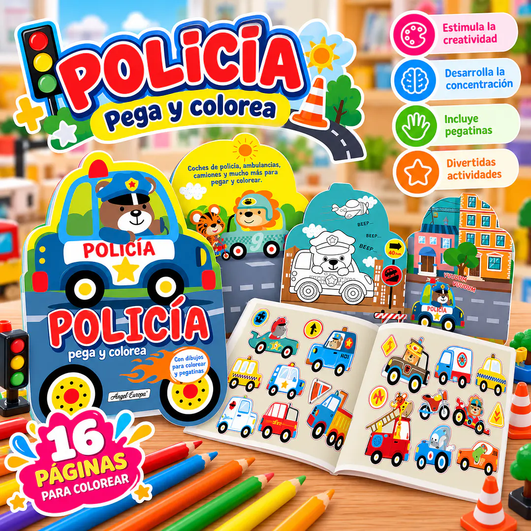LIBRO DE ACTIVIDADES POLICÍA – PEGA Y COLOREA 1