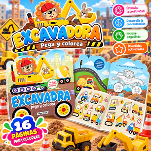 LIBRO DE ACTIVIDADES Y PEGATINAS – EXCAVADORA
