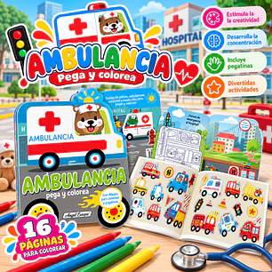 LIBRO DE ACTIVIDADES Y PEGATINAS – AMBULANCIA